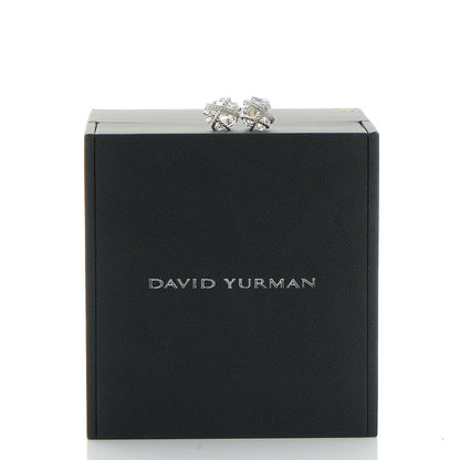David Yurman Sterling Silver Diamond Crystal 10mm Cable Wrap Earrings 8 of 8