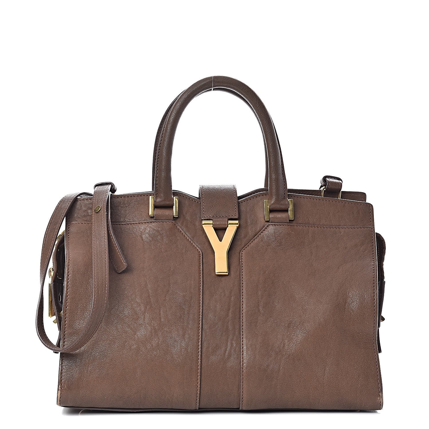 Saint Laurent Sheepskin Small Cabas ChYc Taupe 1 of 19