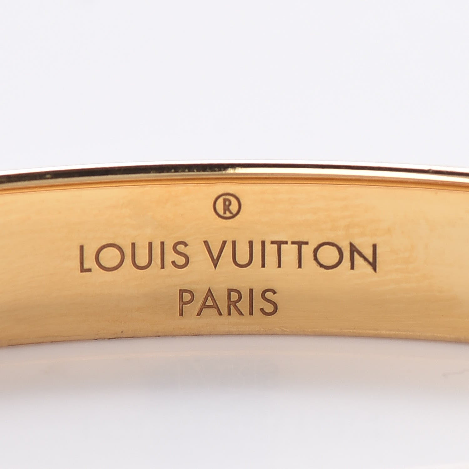 Louis Vuitton Brass Monogram Nanogram Cuff S Gold 4 of 5