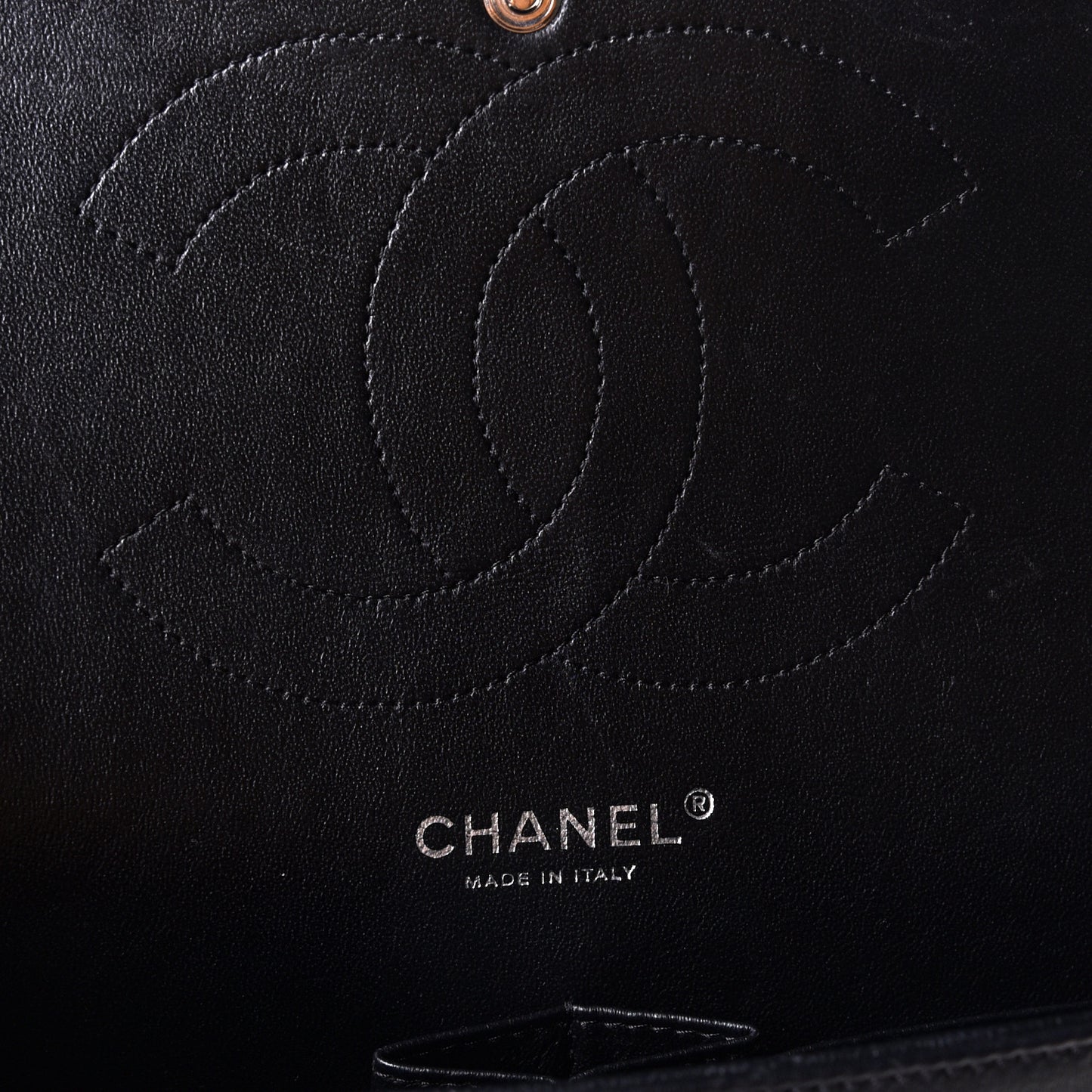 Patent Quilted Jumbo Double Flap Black