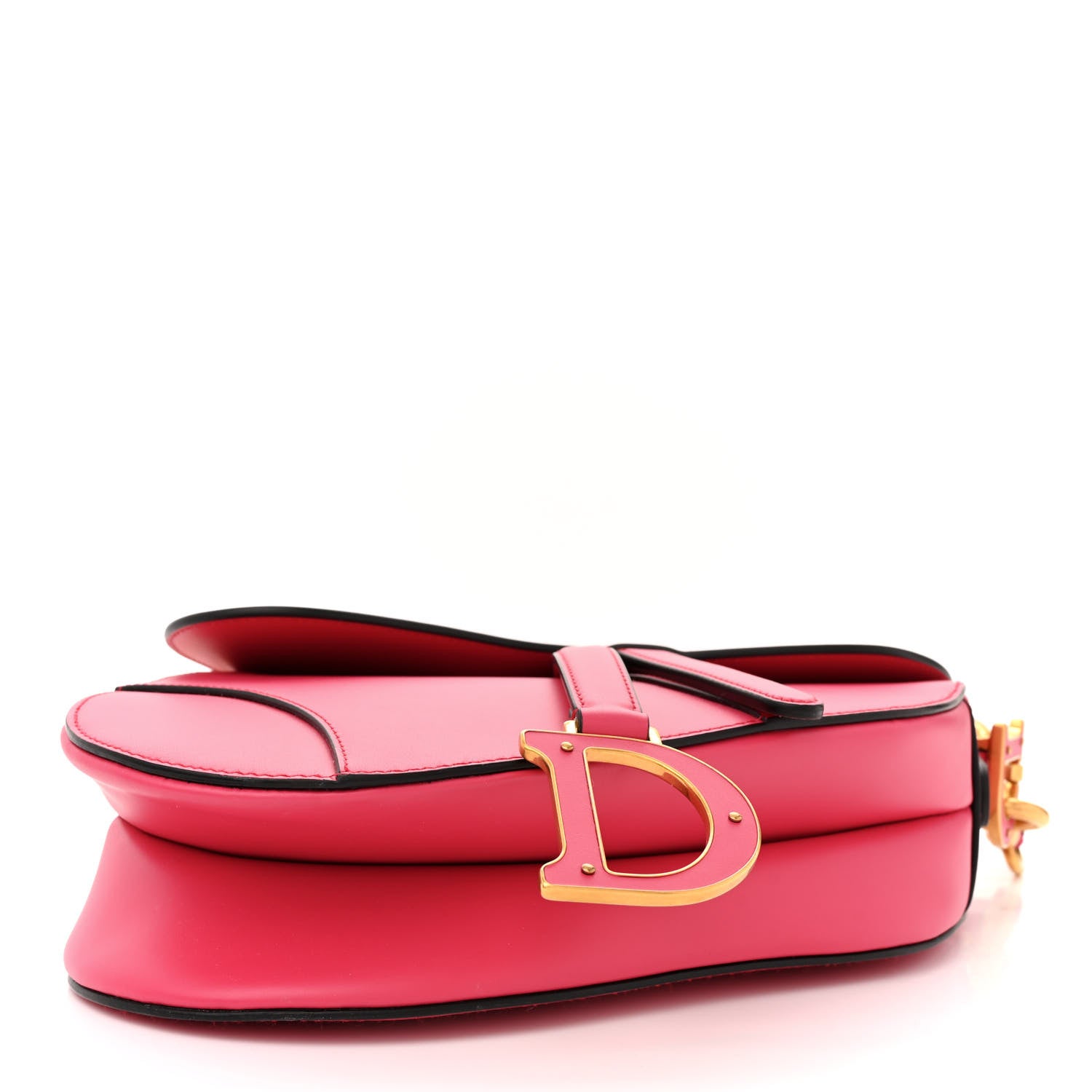Christian Dior Smooth Calfskin Saddle Bag With Strap Fuchsia 4 of 11