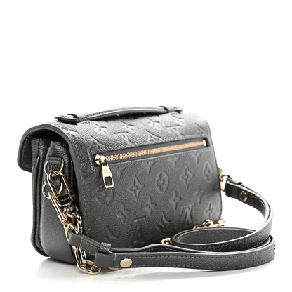 Louis Vuitton Shimmery Empreinte LV Ski Pochette Metis East West Gun Metal 3 of 9