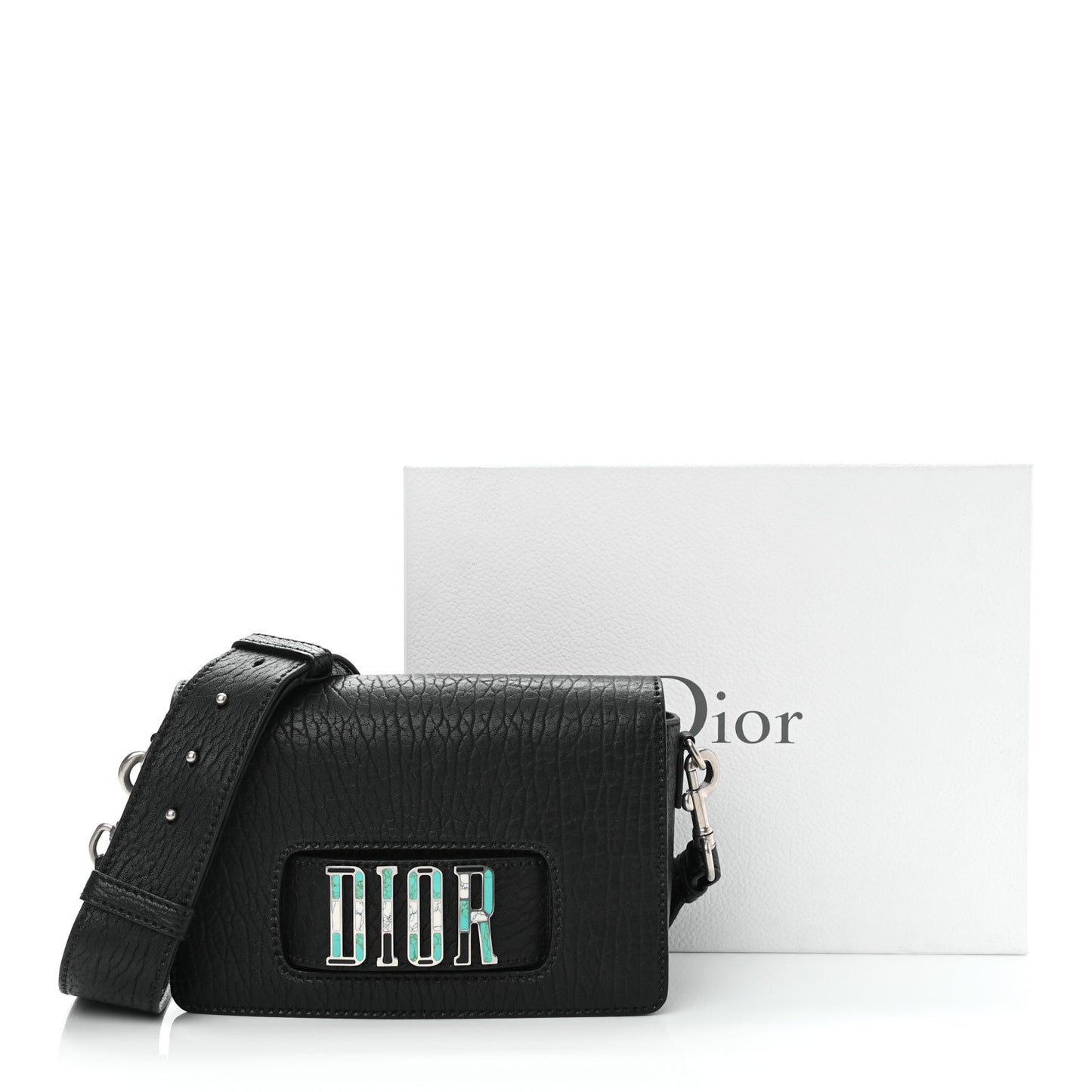 Canyon Grained Lambskin Dio(r)evolution Flap Bag Black