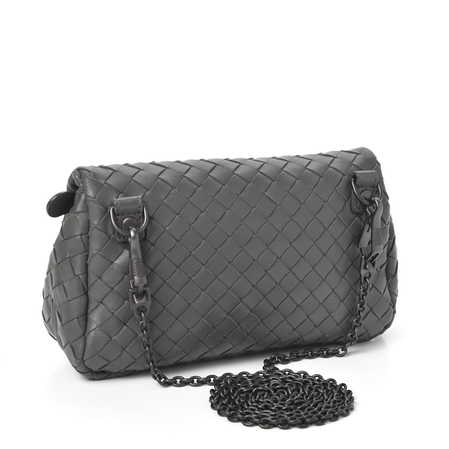 Bottega Veneta Nappa Intrecciato Mini Chain Messenger Light Grey 2 of 8