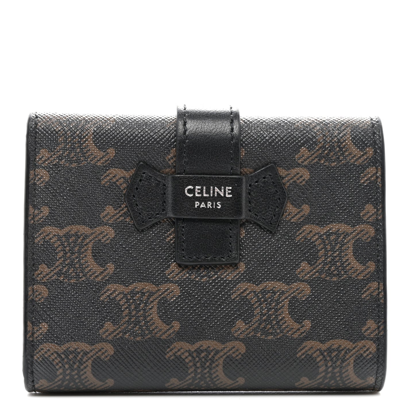 Canvas Triomphe Medium Strap Wallet Black