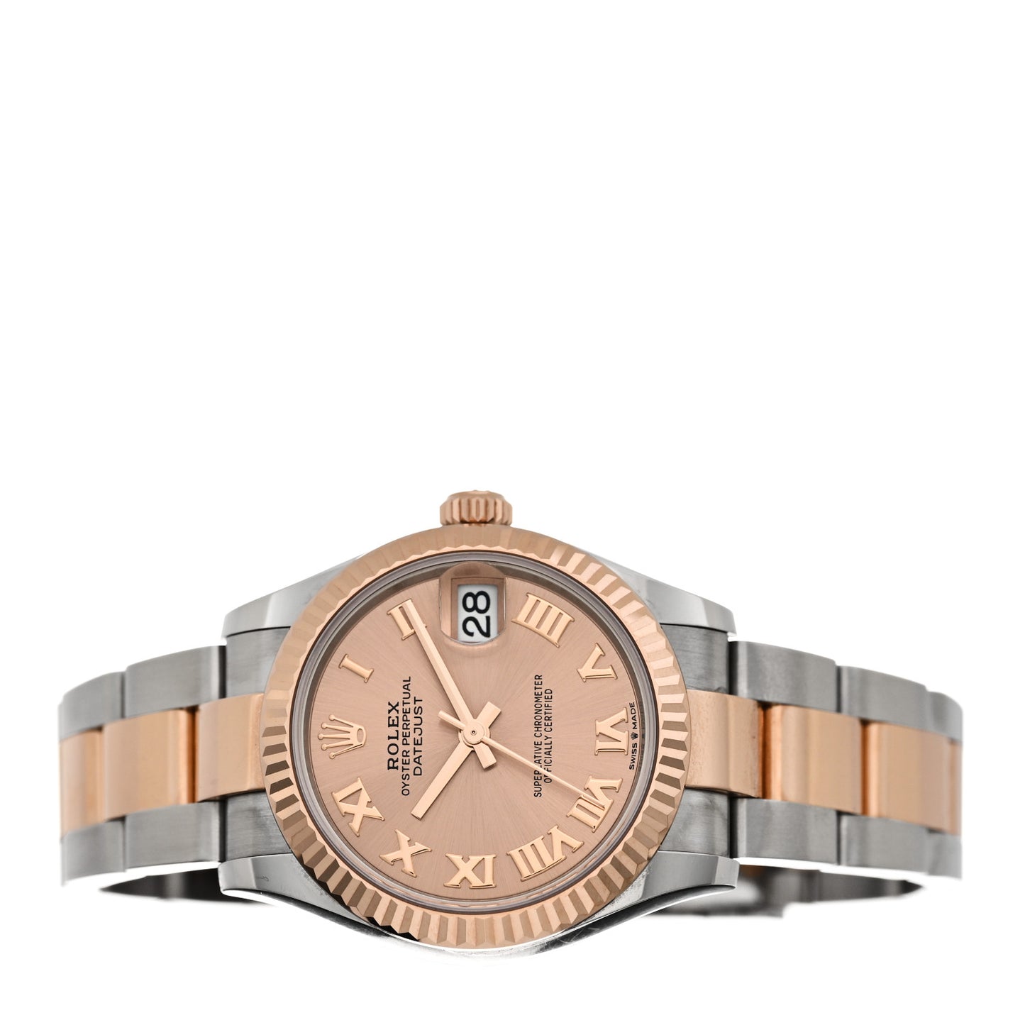 Stainless Steel 18K Everose Gold 31mm Oyster Perpetual Datejust Watch Sundust Roman 278271