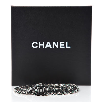 Chanel Lambskin Enamel CC Chain Belt Black Silver 4 of 4