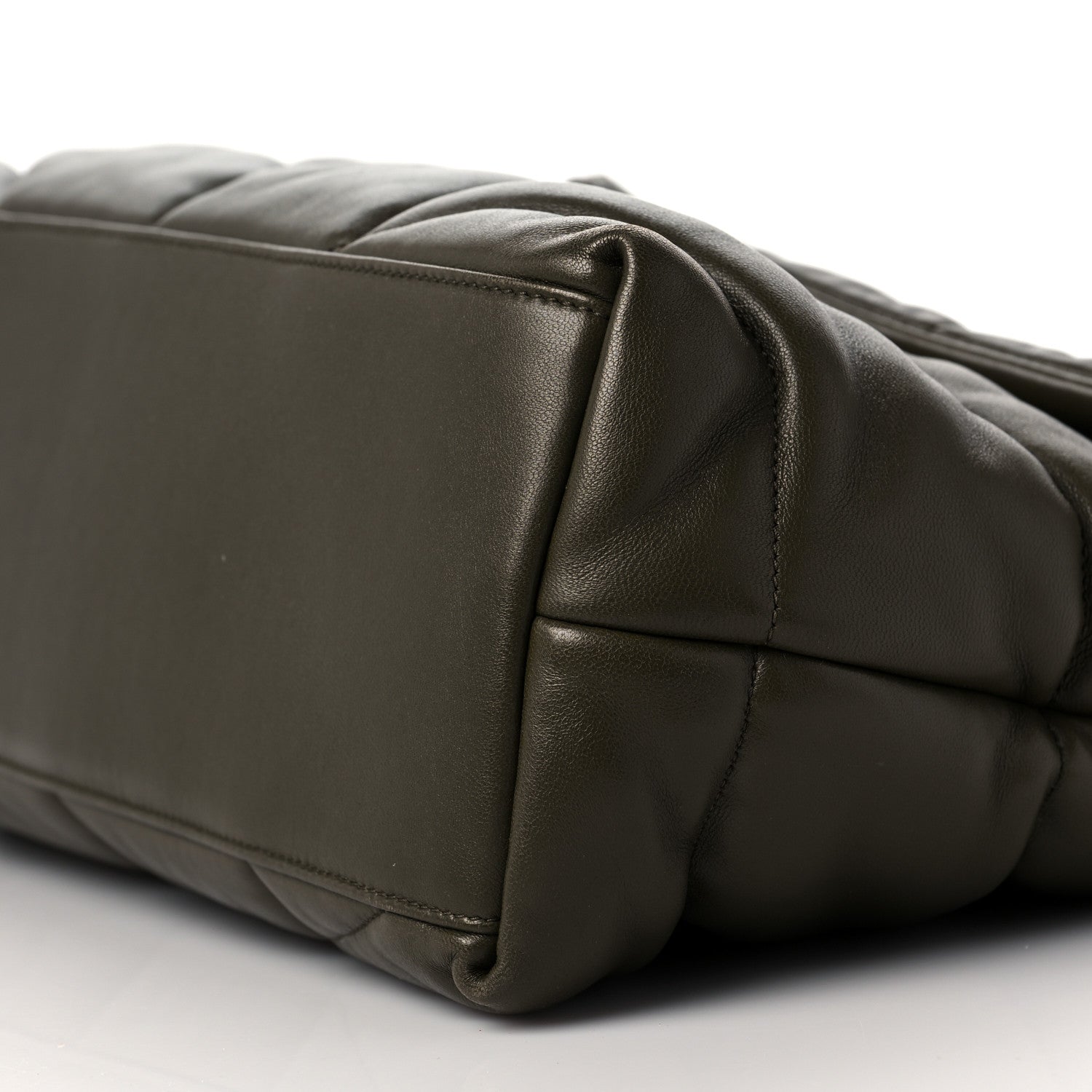 Saint Laurent Lambskin Quilted Medium Loulou Puffer Monogram Chain Satchel Seaweed Green 8 of 8