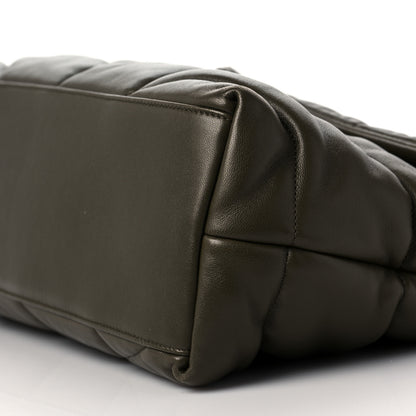 Saint Laurent Lambskin Quilted Medium Loulou Puffer Monogram Chain Satchel Seaweed Green 8 of 8