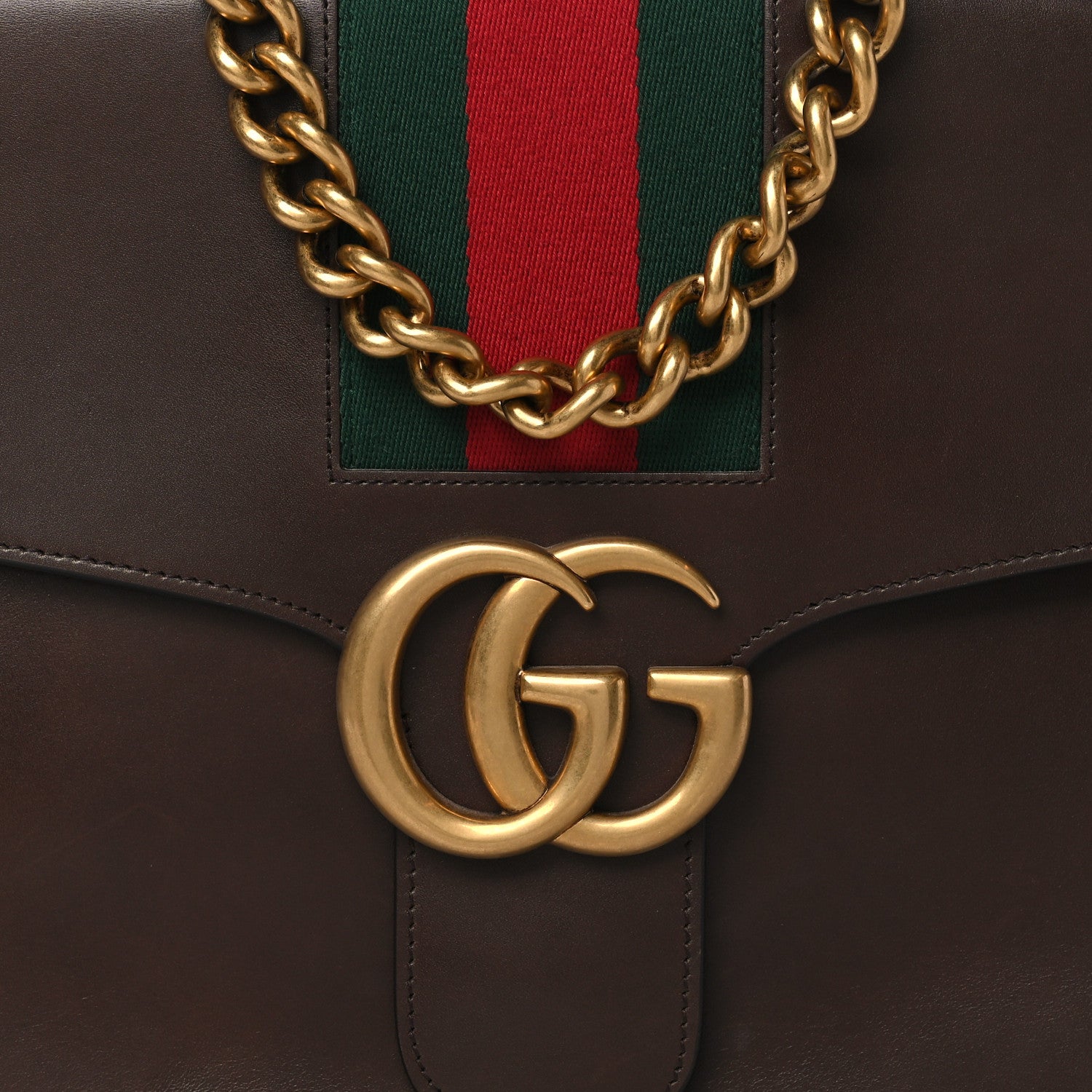Gucci Tuscany Lux Calfskin Web GG Marmont Shoulder Bag Fondent 9 of 11