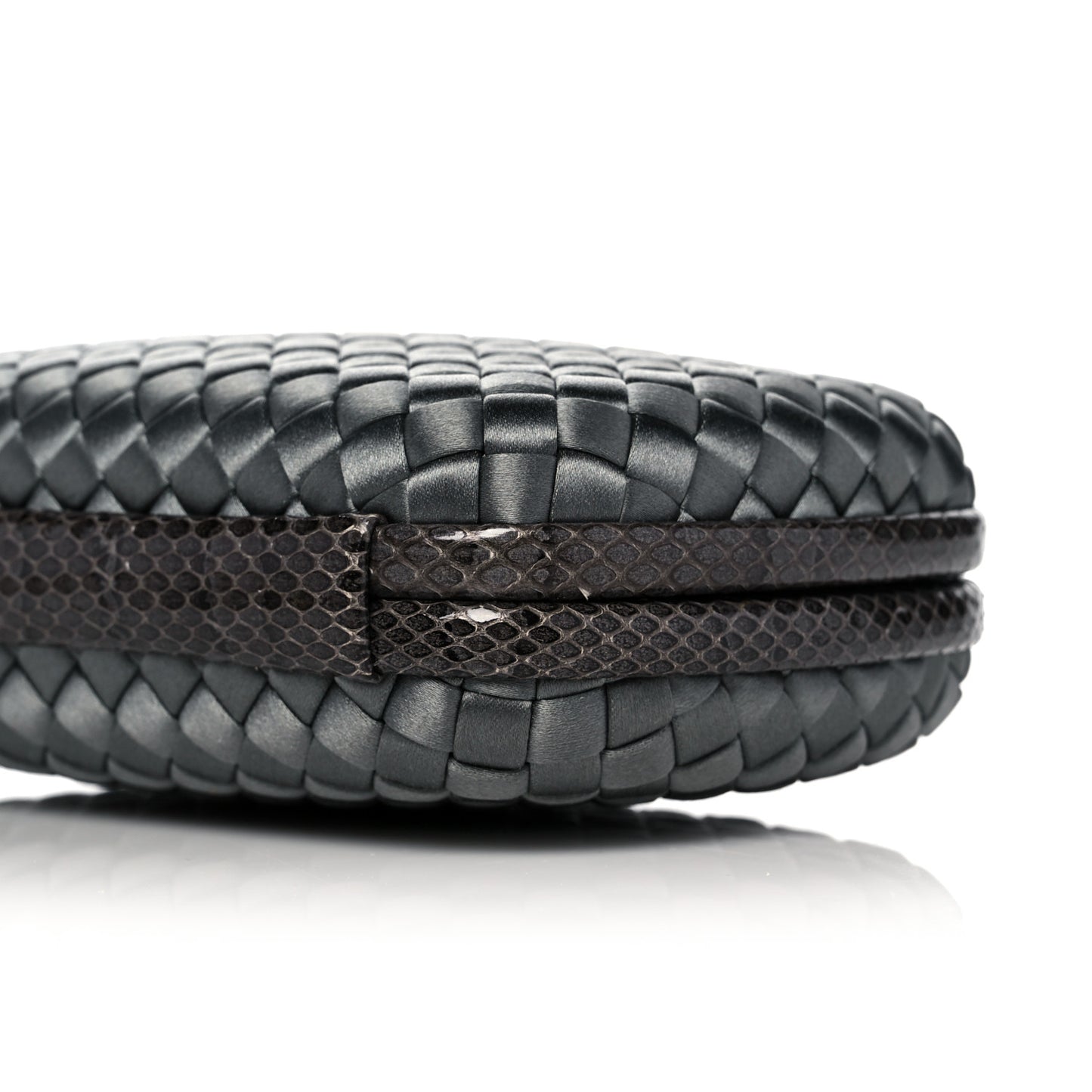 Satin Intreccio Impero Ayers Knot Clutch Grey