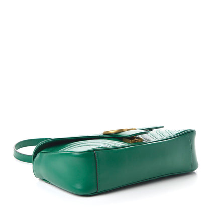 Gucci Calfskin Matelasse Small GG Marmont Shoulder Bag Emerald Green 4 of 10