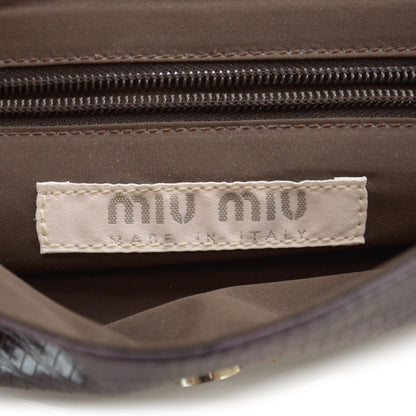 Miu Miu Lizard Embossed Bow Clutch Bag 5 of 7