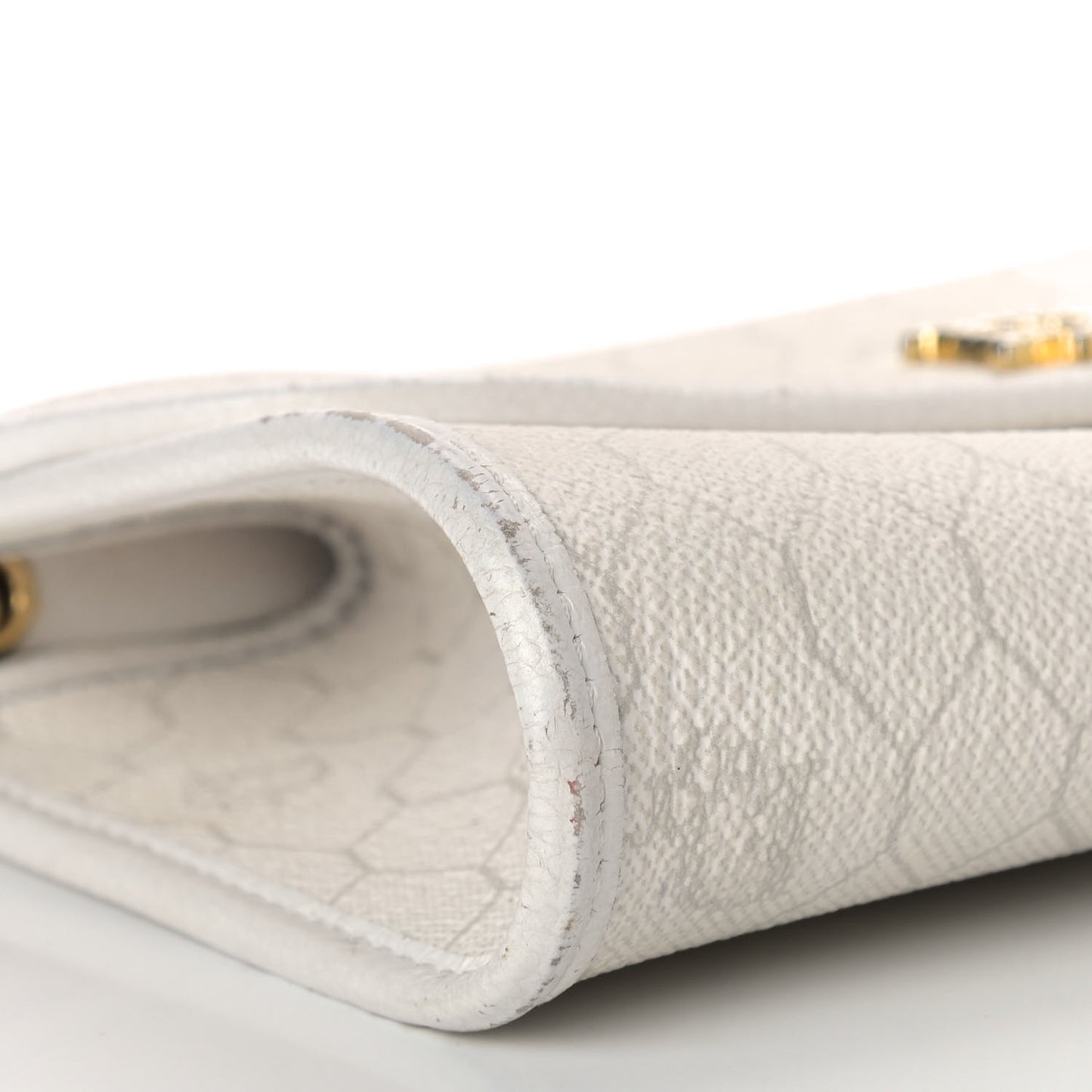 Monogram Chain Flap White