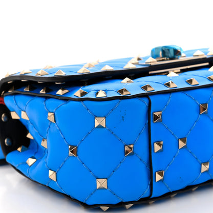 Valentino Garavani Calfskin Mini Rockstud Spike Shoulder Bag Azzurro Fluo 8 of 9