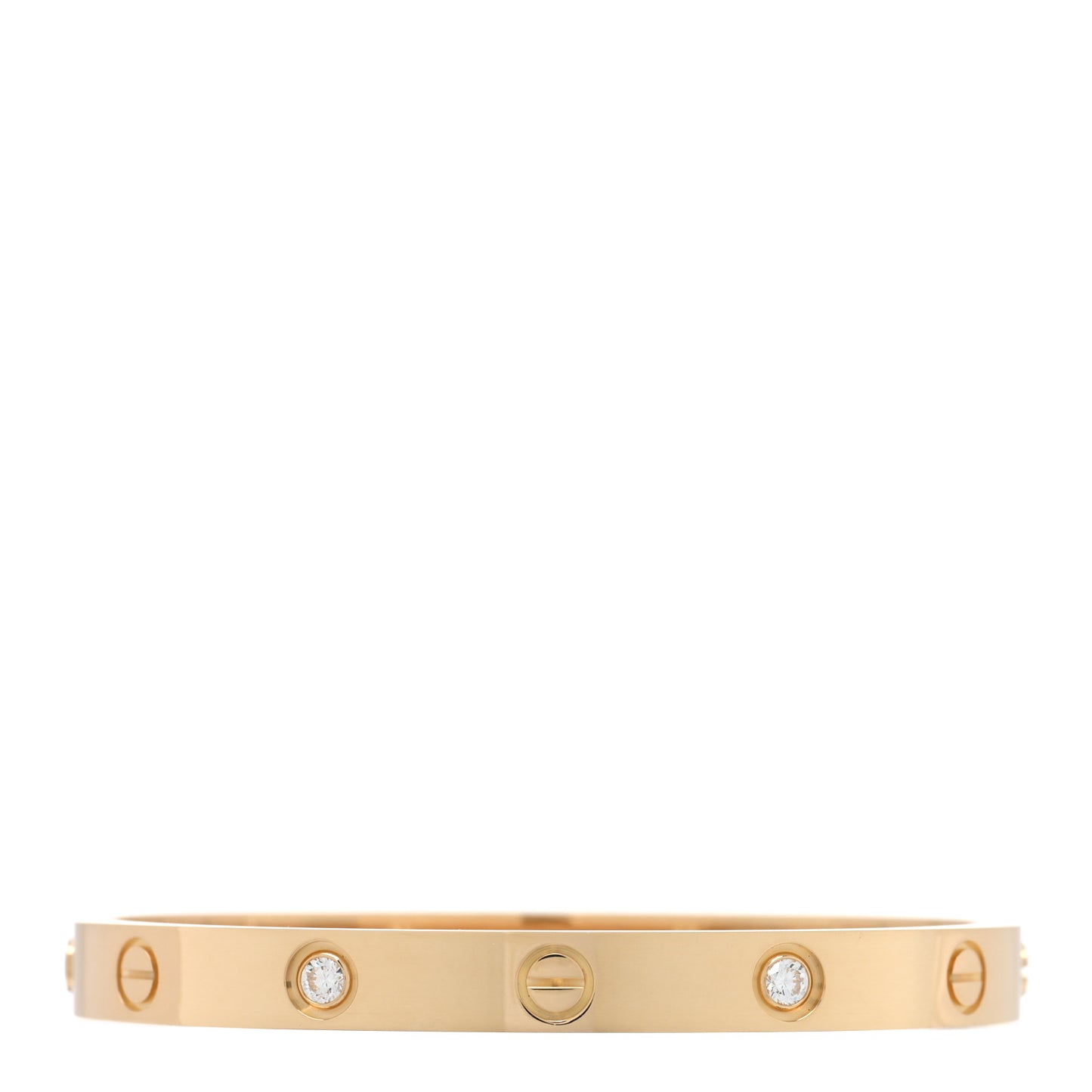 18K Yellow Gold 4 Diamond LOVE Bracelet 16