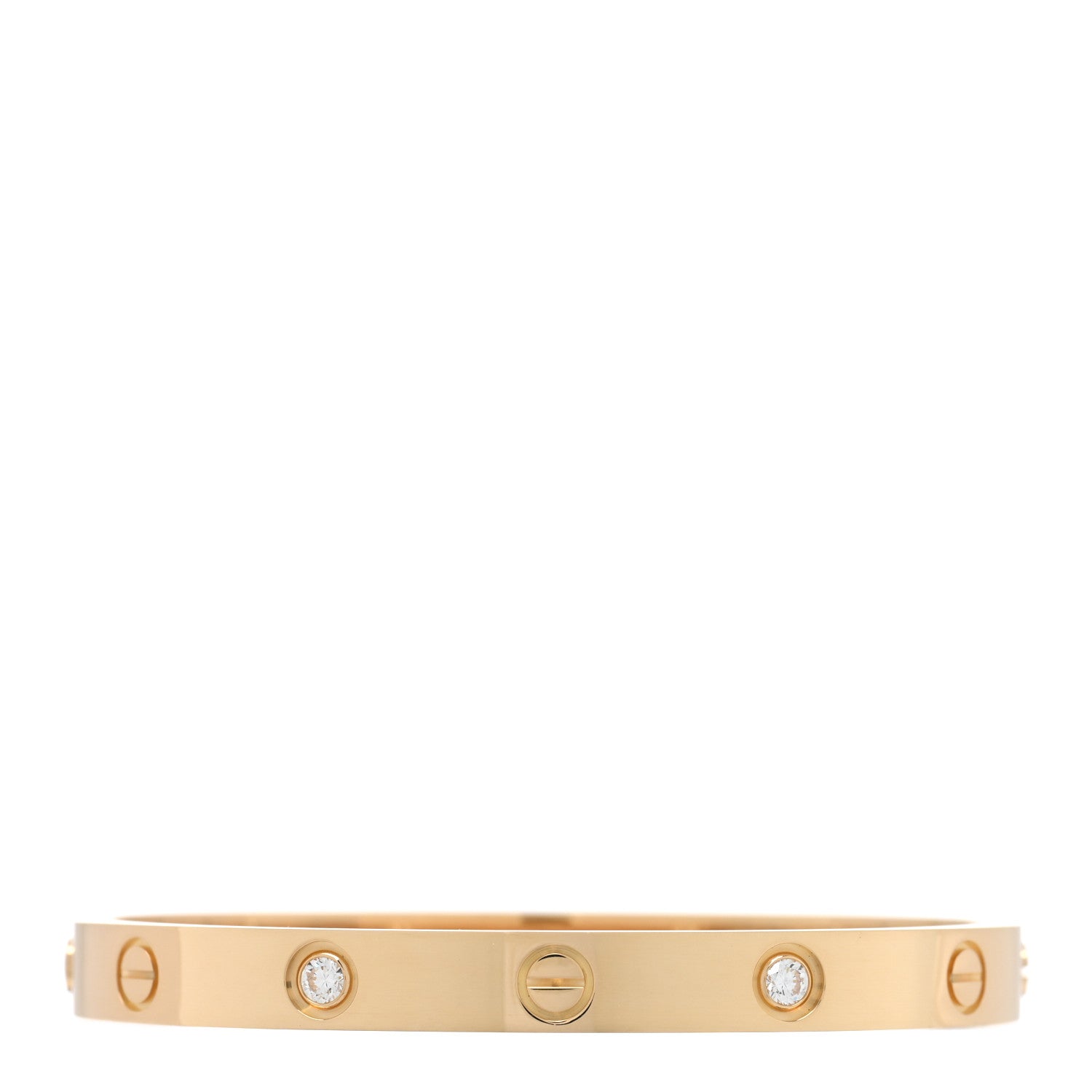 Cartier 18K Yellow Gold 4 Diamond LOVE Bracelet 16 1 of 7
