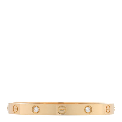 Cartier 18K Yellow Gold 4 Diamond LOVE Bracelet 16 1 of 7