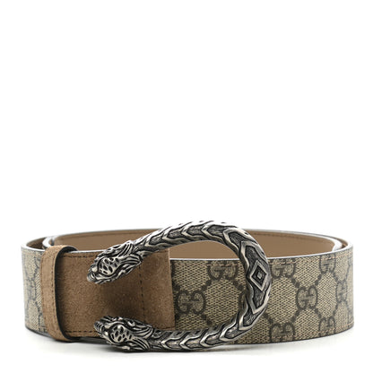 Gucci GG Supreme Monogram Suede Dionysus 40mm Belt 75 30 Beige Taupe 1 of 6