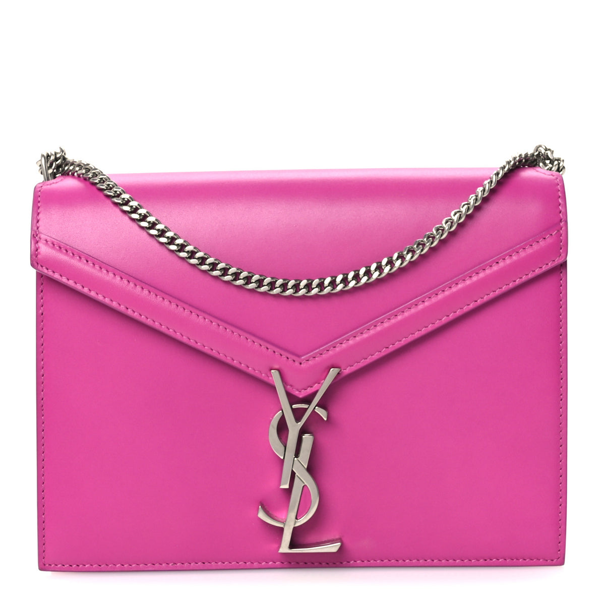 Smooth Calfskin Monogram Cassandra Clasp Bag Electric Fuchsia