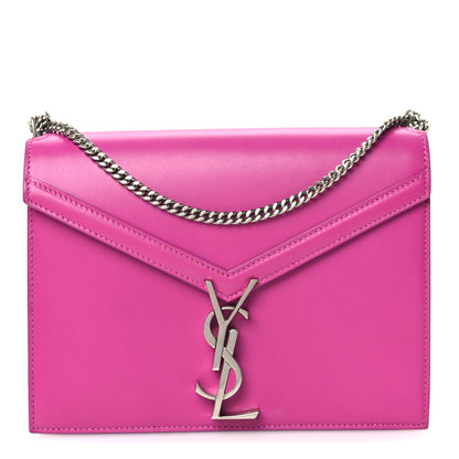 Saint Laurent Smooth Calfskin Monogram Cassandra Clasp Bag Electric Fuchsia 1 of 12