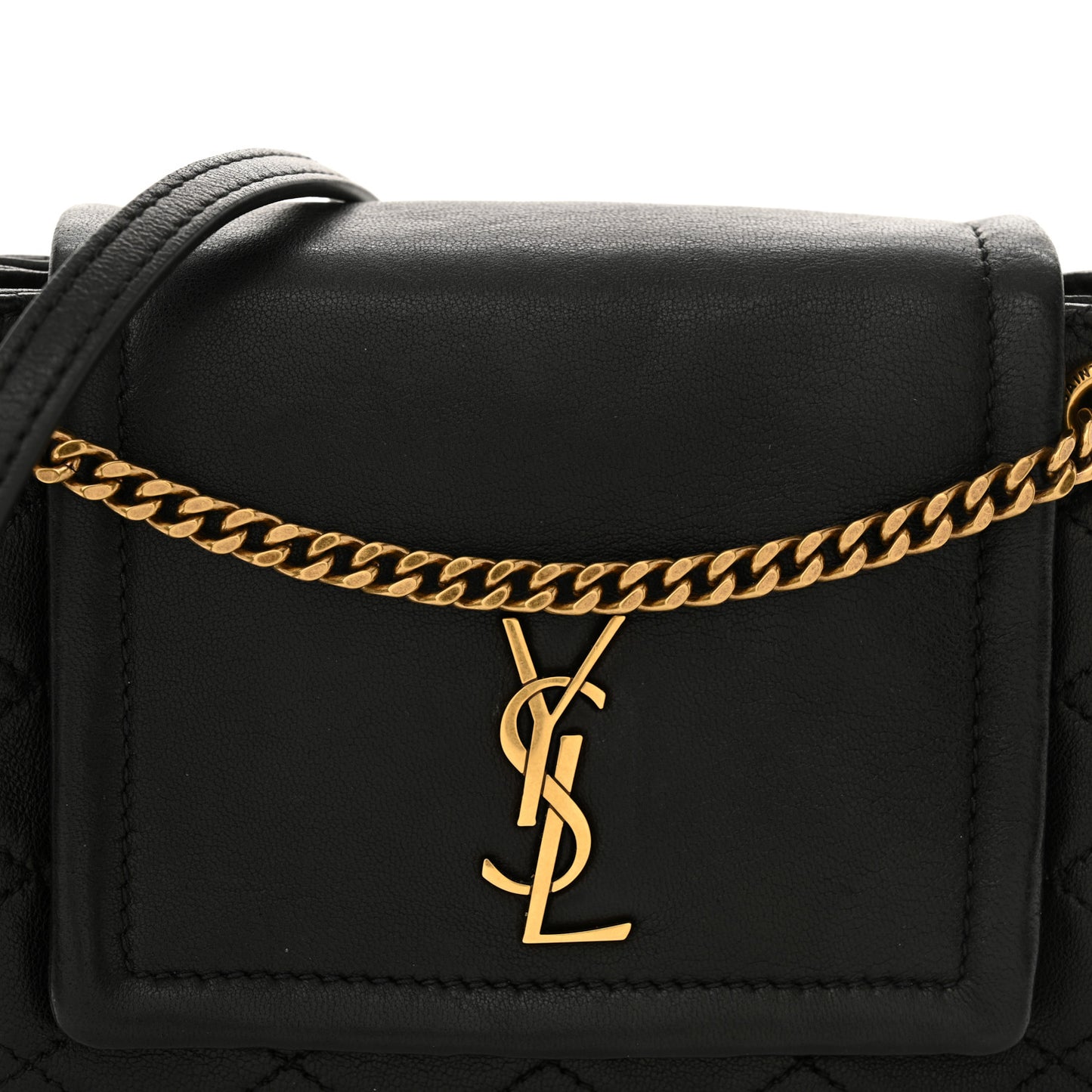 Lambskin Quilted Monogram Mini Nolita Black