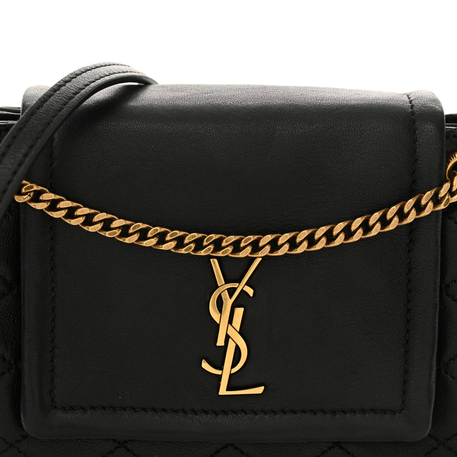 Saint Laurent Lambskin Quilted Monogram Mini Nolita Black 8 of 10
