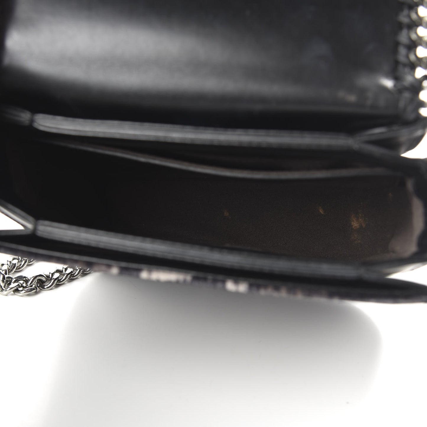 Snake Print Velvet Falabella Box Shoulder Bag Black
