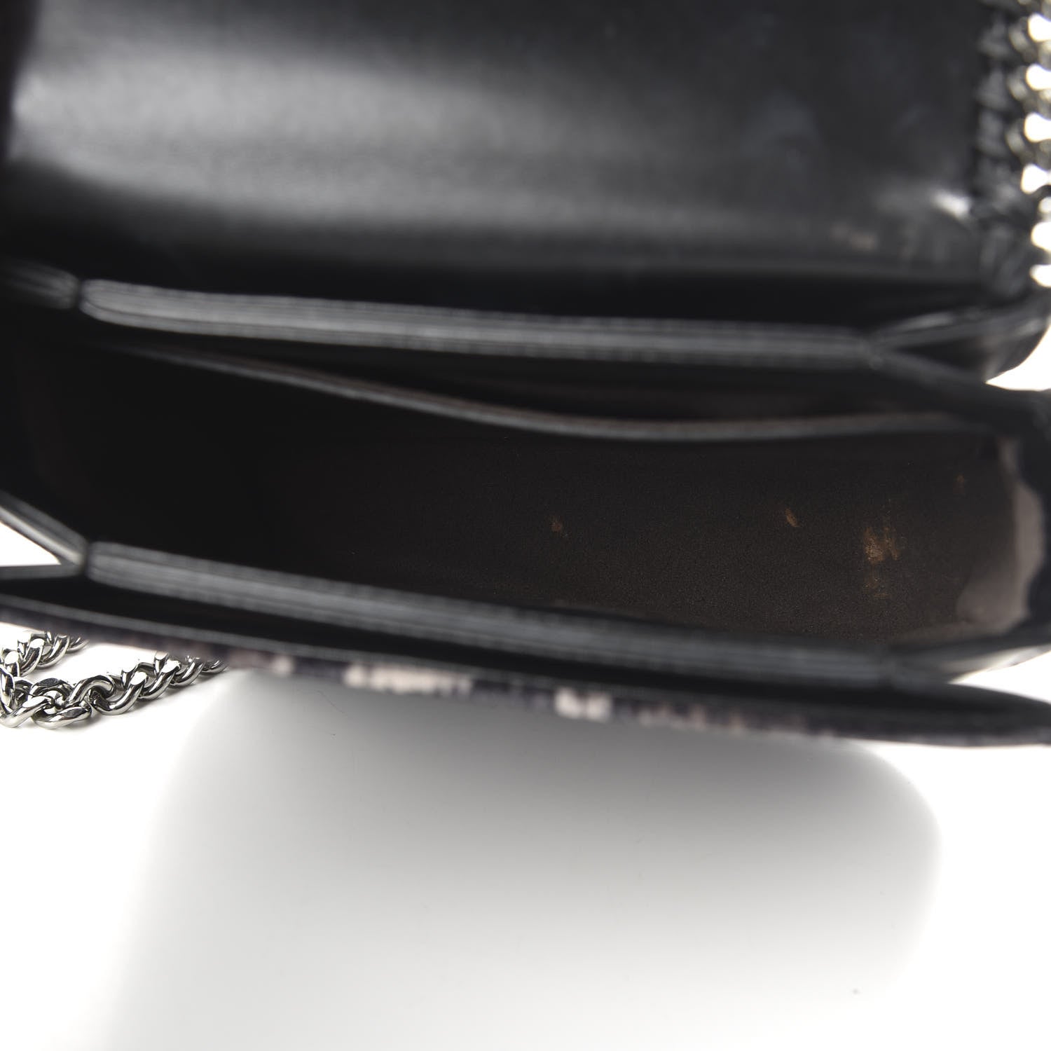 Stella McCartney Snake Print Velvet Falabella Box Shoulder Bag Black 5 of 10