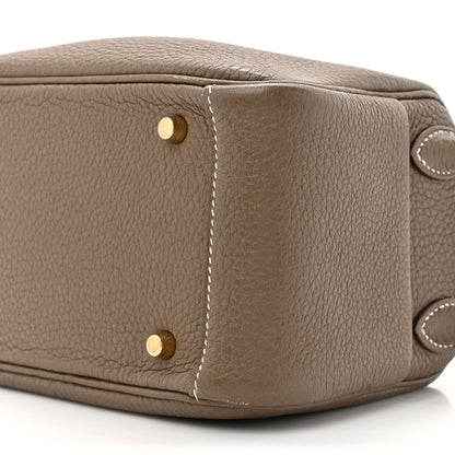 Hermes Taurillon Clemence Mini Lindy 20 Etoupe 9 of 15