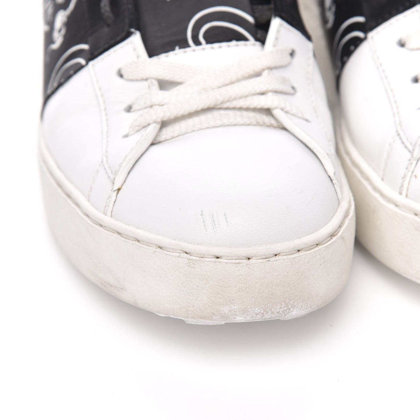 Calfskin Panther Womens Rockstud Open Sneakers 39 White