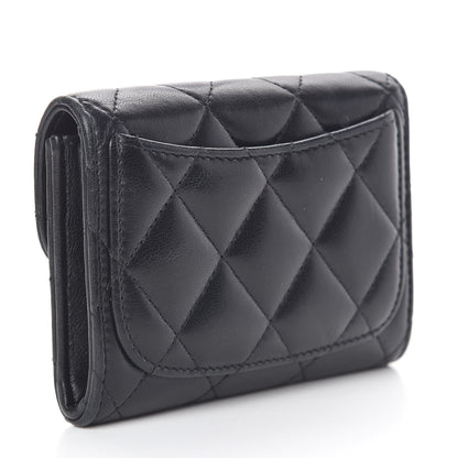 Chanel Lambskin Quilted Flap Card Holder Wallet Black 3 of 18