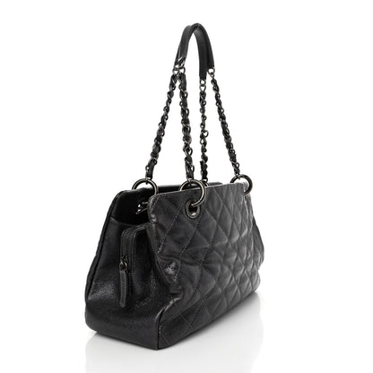 Chanel Iridescent Caviar Quilted Chic Shopping Tote Silver 3 of 17