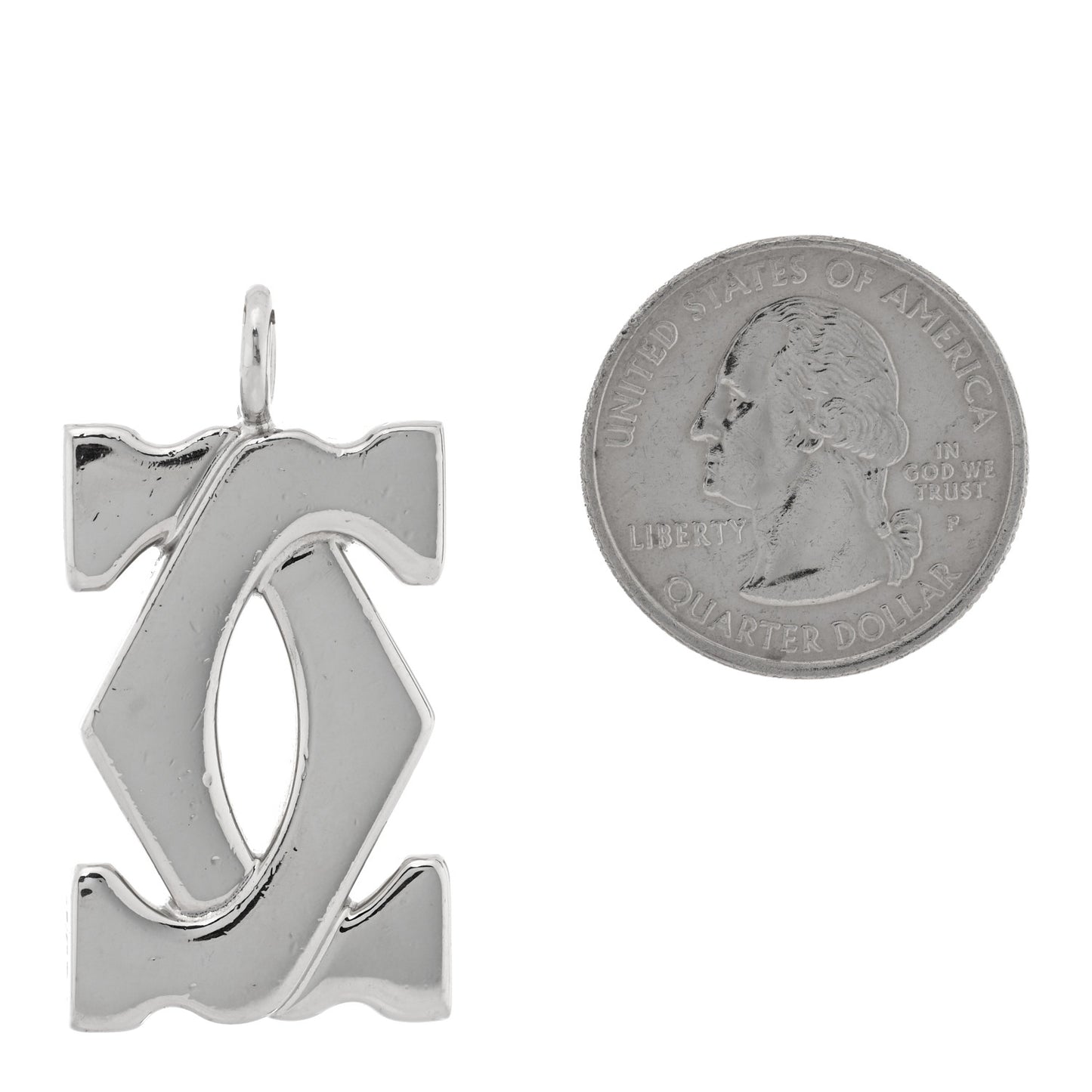 Metal Double C Pendant Silver