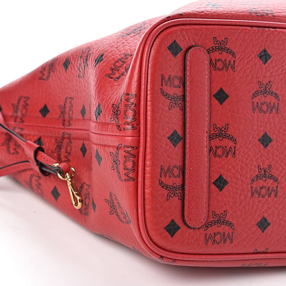 MCM Visetos Medium Liz Reversible Shopper Tote Ruby Red 13 of 17