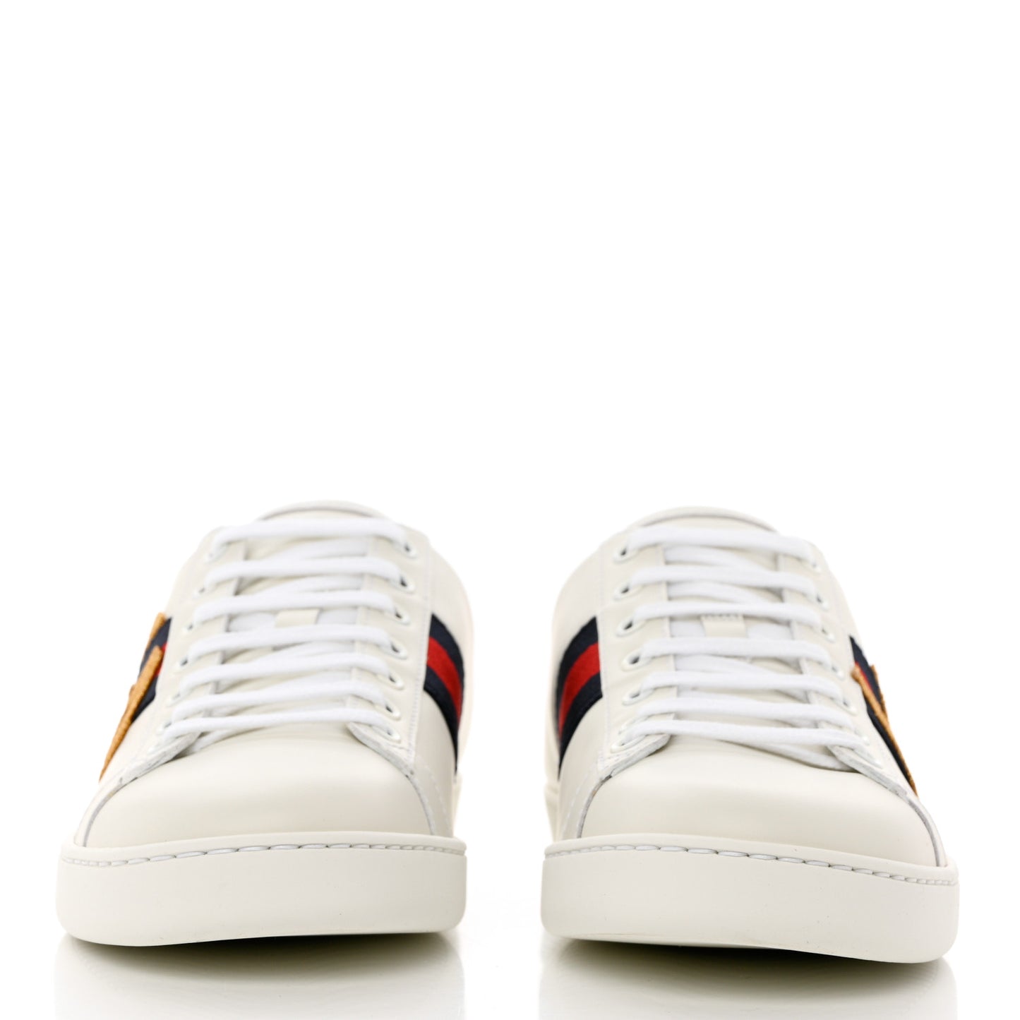 Calfskin Nappa Web LOVED Embroidered Womens Ace Sneakers 40 White Red Flame Notte