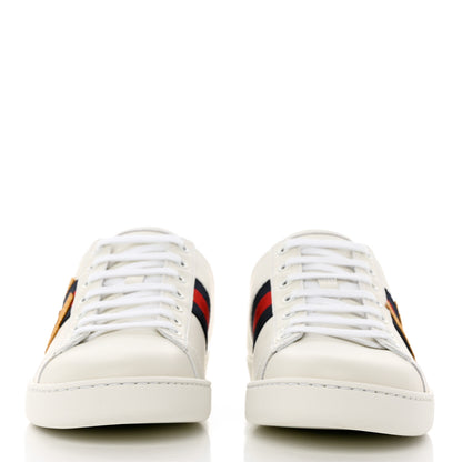 Gucci Calfskin Nappa Web LOVED Embroidered Womens Ace Sneakers 40 White Red Flame Notte 2 of 9