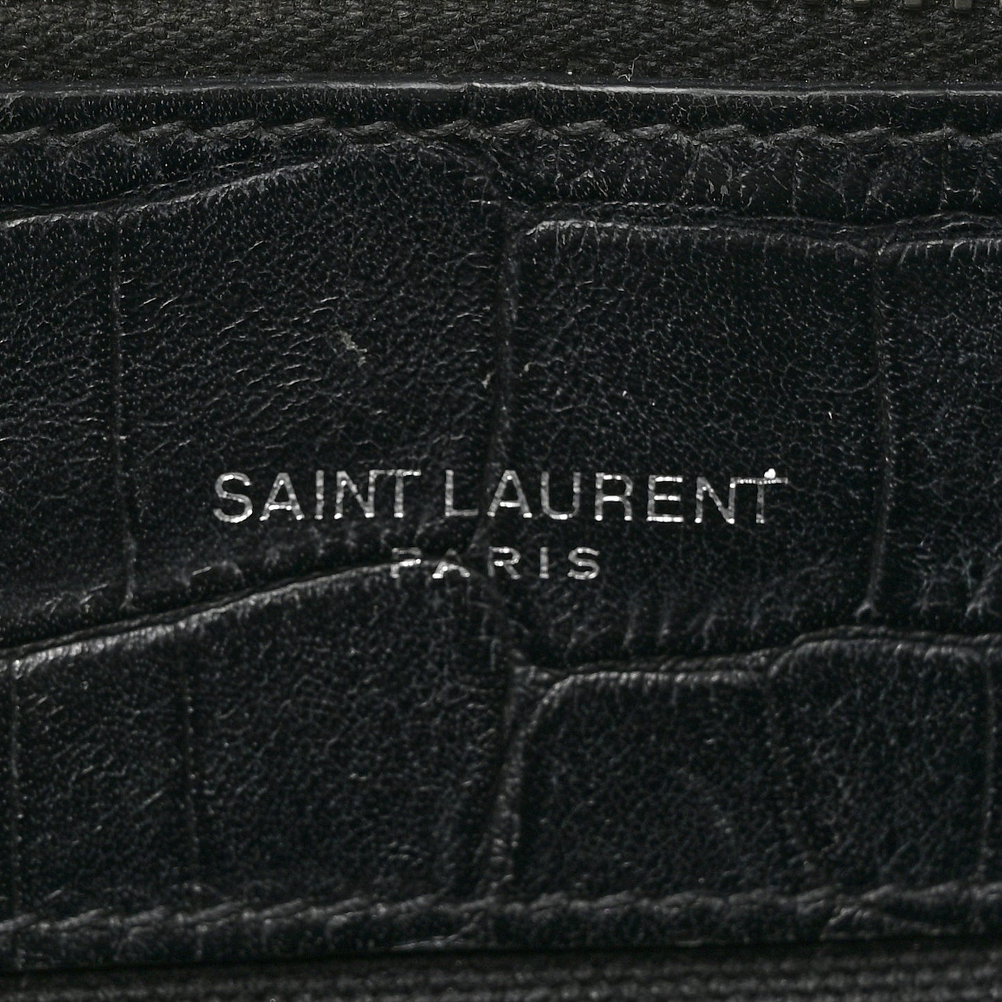 Calfskin Crocodile Embossed Small Sac de Jour Black