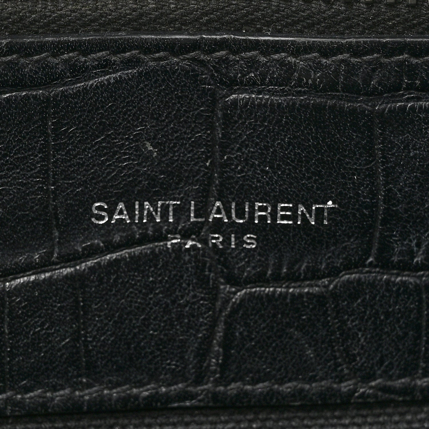 Saint Laurent Calfskin Crocodile Embossed Small Sac de Jour Black 6 of 20