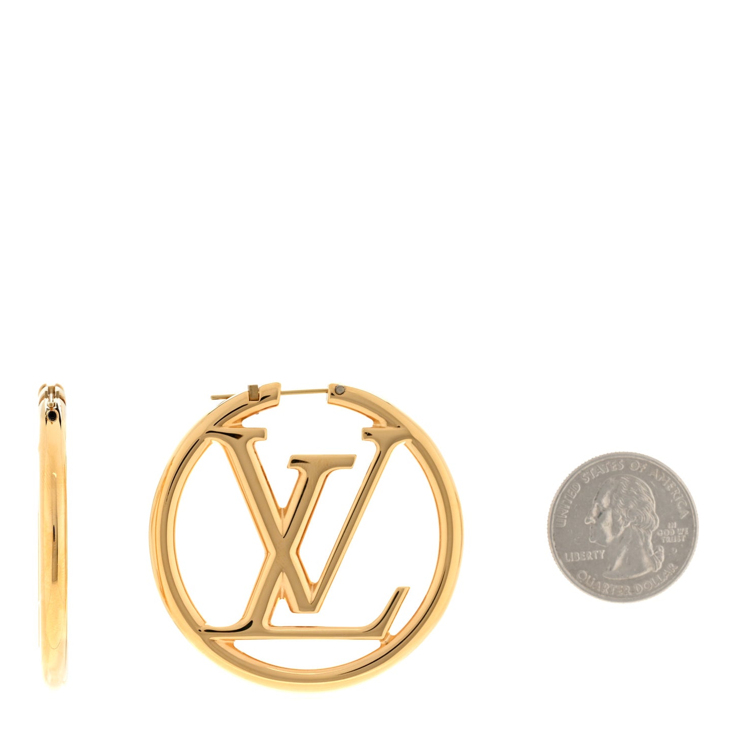 Metal Louise Hoop Earrings Gold