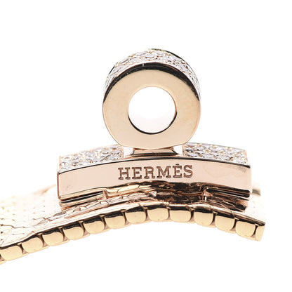 Hermes 18K Rose Gold Diamond MM Kelly Milanese Bracelet ST 4 of 5