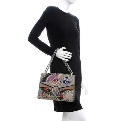 Gucci GG Supreme Monogram Embroidered Medium Dionysus Shoulder Bag Taupe 2 of 11