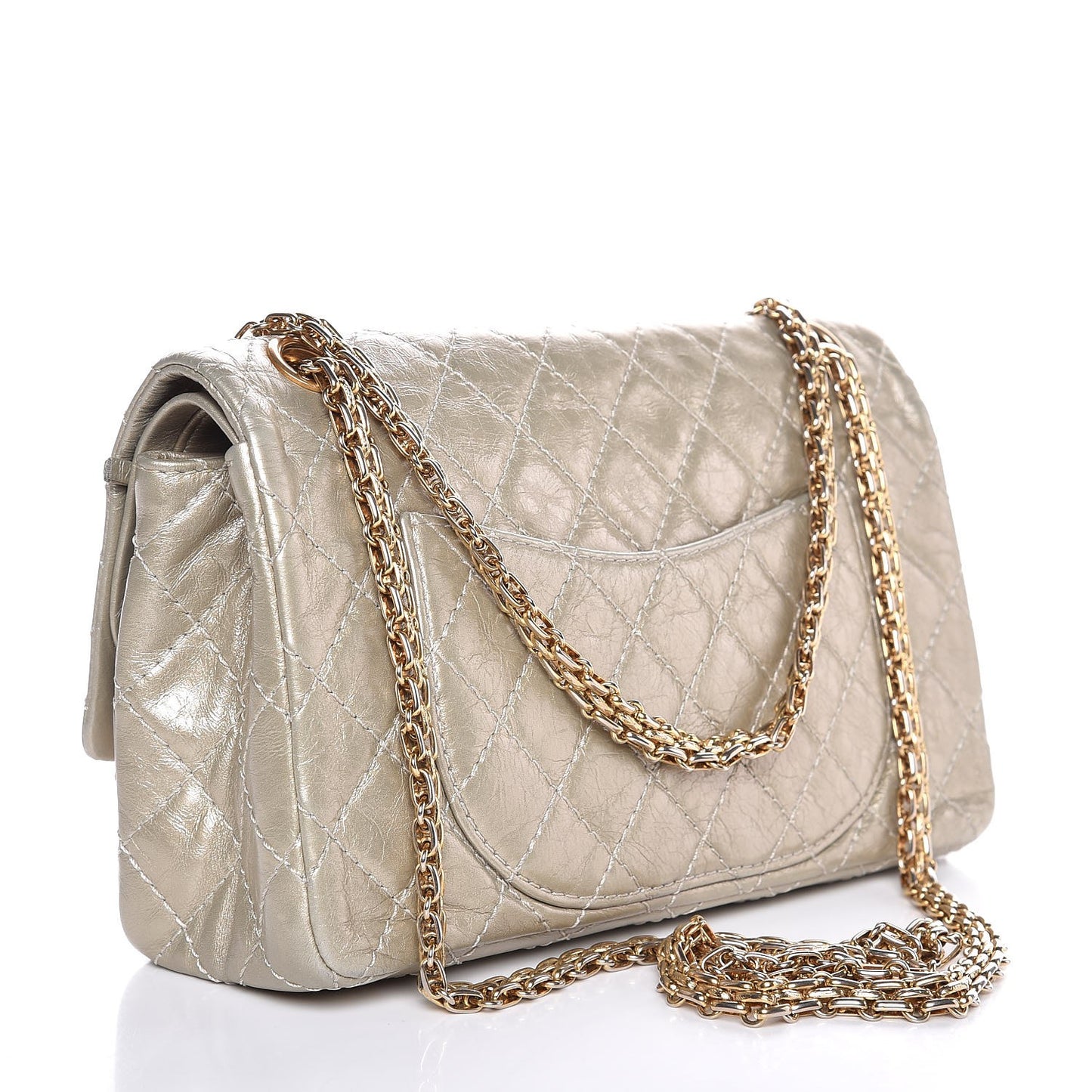 Metallic Aged Calfskin 2.55 Reissue 225 Flap Light Gold