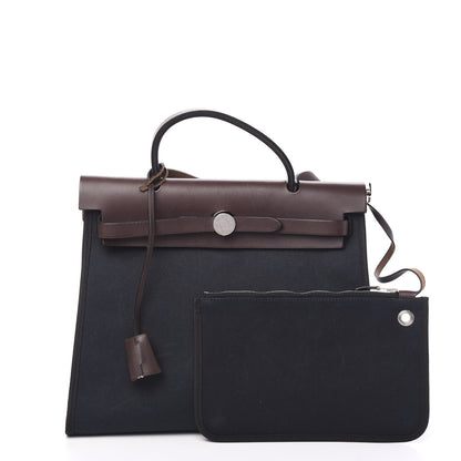 Hermes Toile Vache Hunter Herbag Zip PM 31 Bleu Marine Ebene 2 of 9