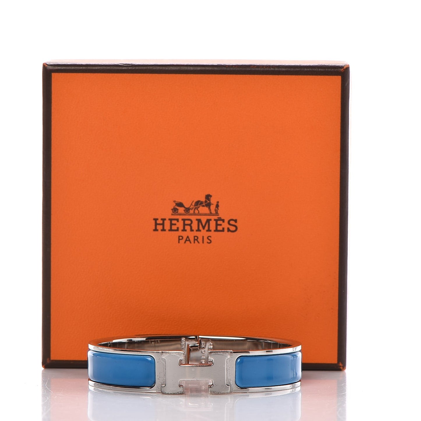 Enamel Narrow Clic Clac H Bracelet PM Bleu Ciel
