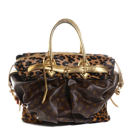 Louis Vuitton Monogram Leopard Pleated Steamer Bag 1 of 7