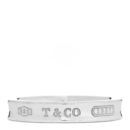 Tiffany Sterling Silver Narrow 1837 Band Ring 58 8.25 1 of 4