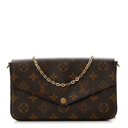Louis Vuitton Monogram Pochette Felicie Chain Wallet Fuchsia 2 of 7