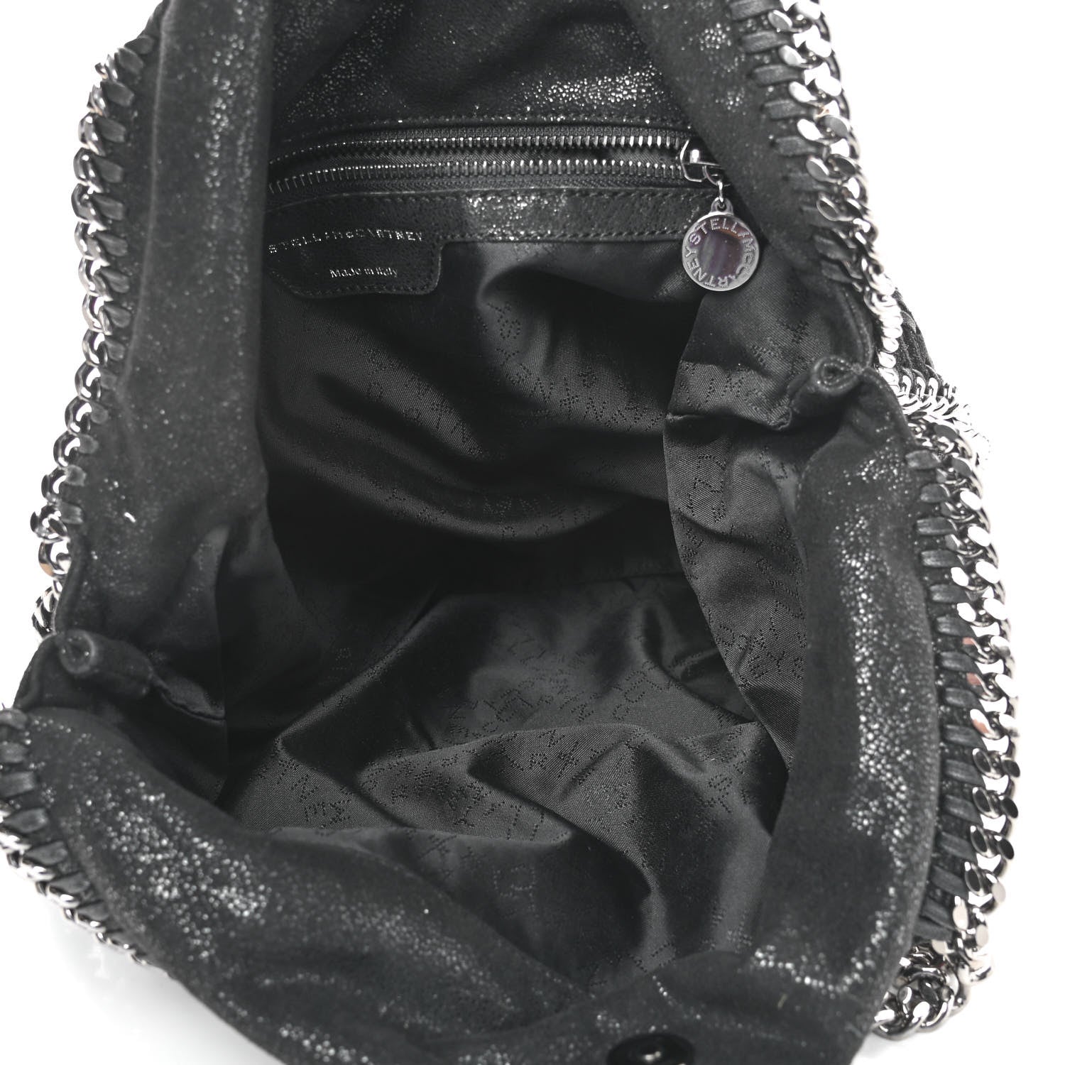 Stella McCartney Embellished Shaggy Deer Small Falabella Fold Over Tote Black 6 of 7
