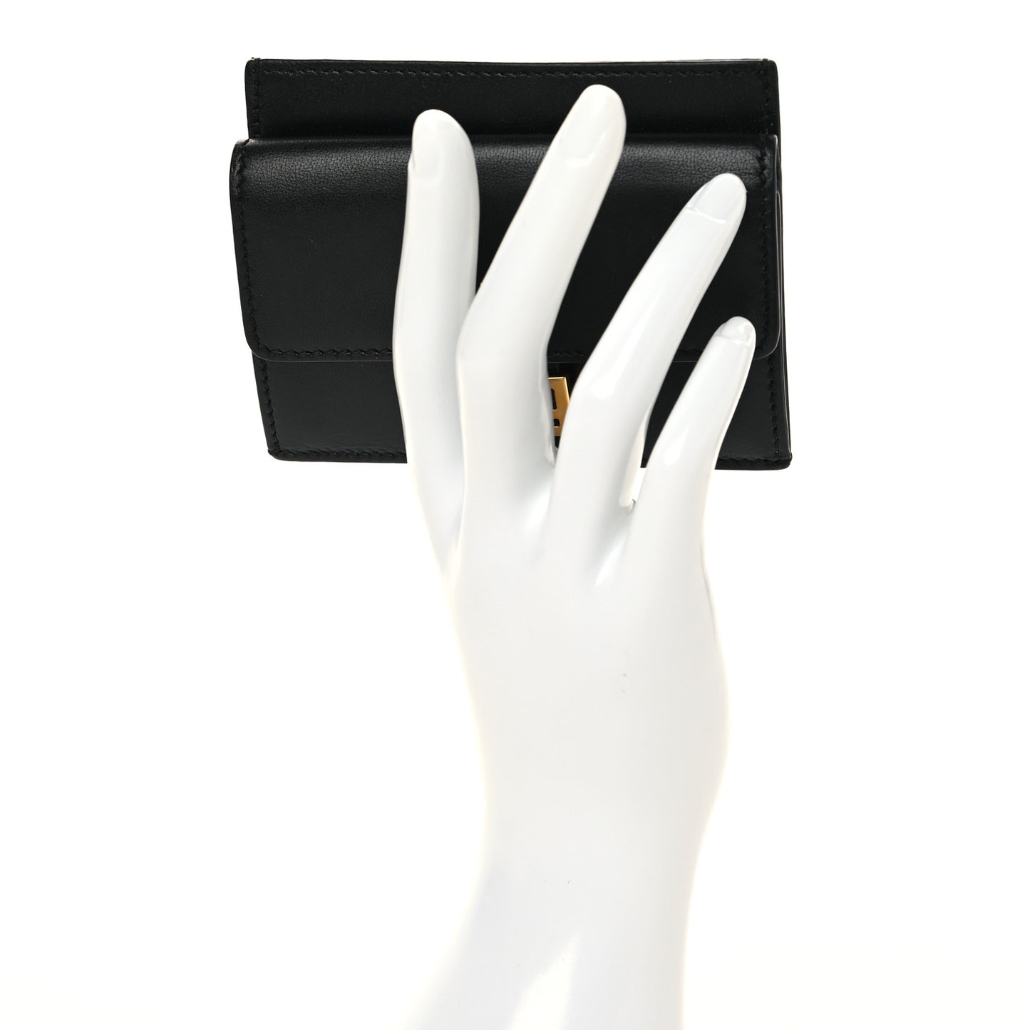 Nappa Matisse FF Embossed Fold Over Card Holder Wallet Black